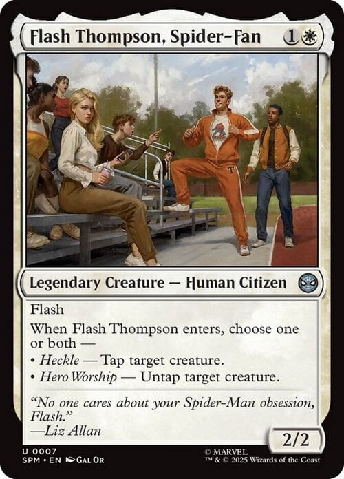 Flash Thompson, Spider-Fan Card Front