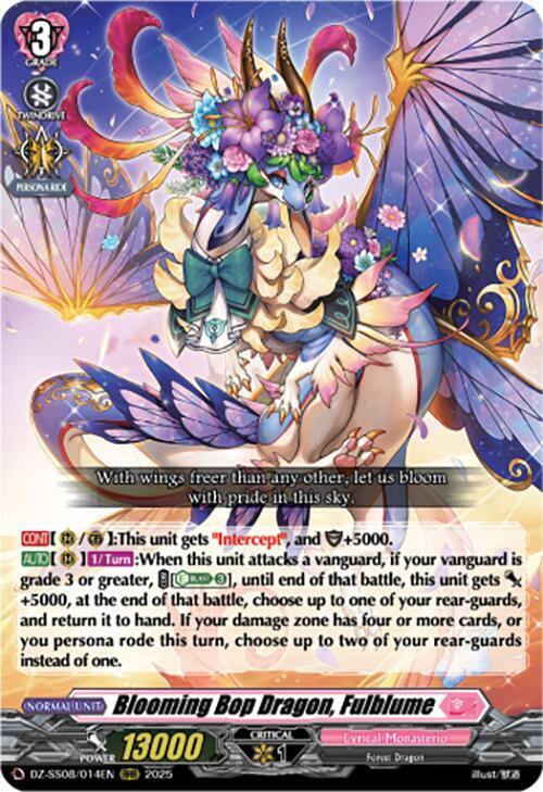 Blooming Bop Dragon, Fulblume Card Front