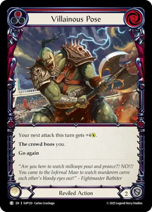 Villainous Pose - Red Card Front