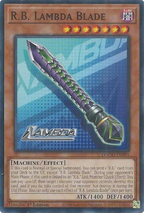 R.B. Lambda Blade Card Front