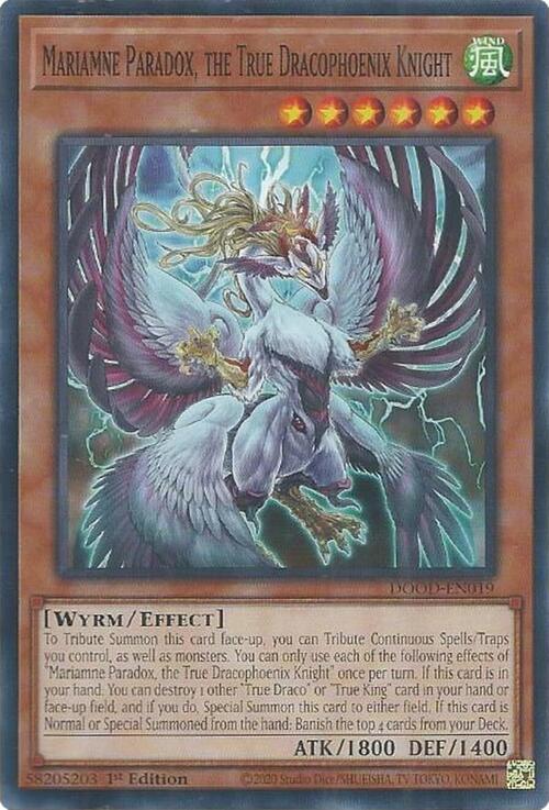 Mariamne Paradox, the True Dracophoenix Knight Card Front