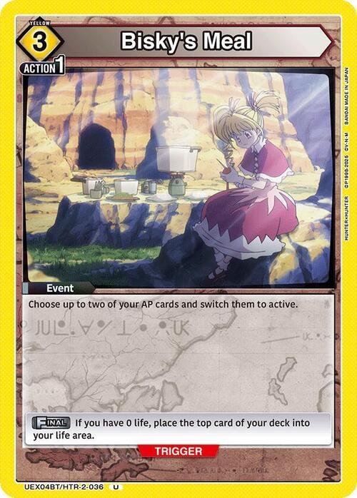 Bisky's Meal Card Front