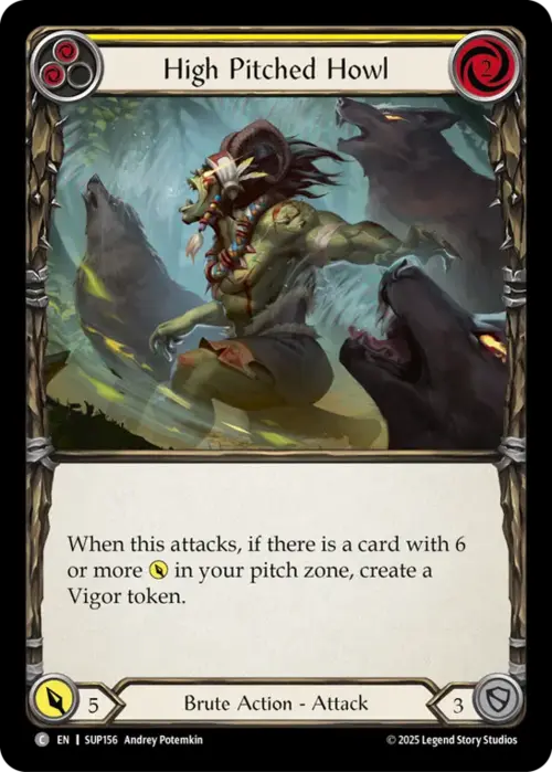 High Pitched Howl - Yellow Card Front