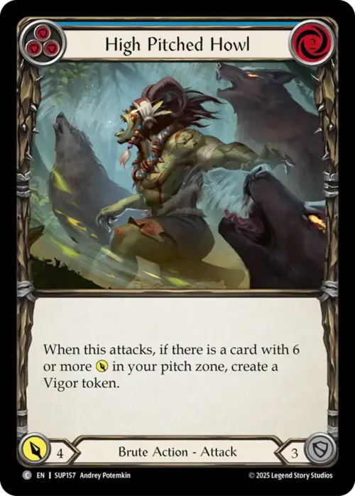 High Pitched Howl - Blue Card Front