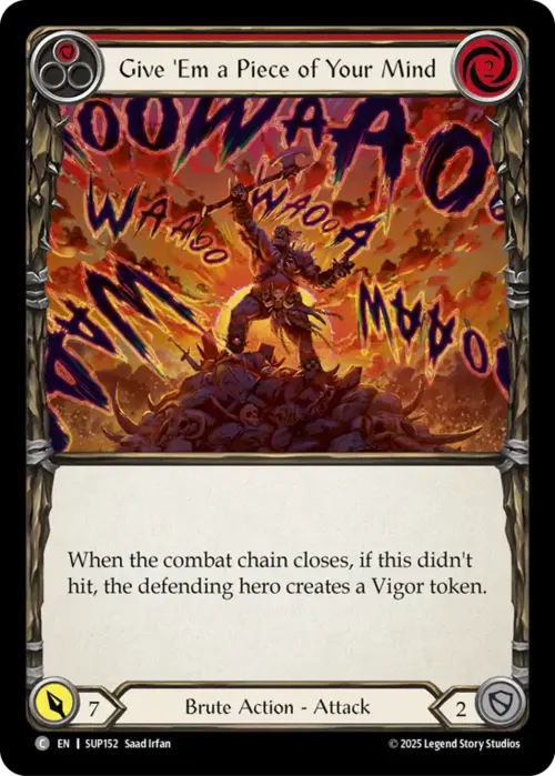 Give 'Em a Piece of Your Mind - Red Card Front