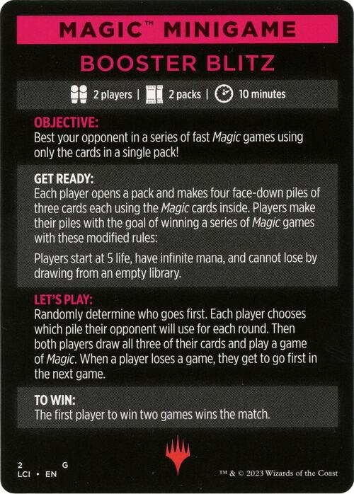 Magic Minigame: Booster Blitz Card Front