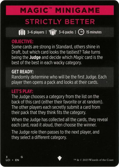 Magic Minigame: Strictly Better Card Front