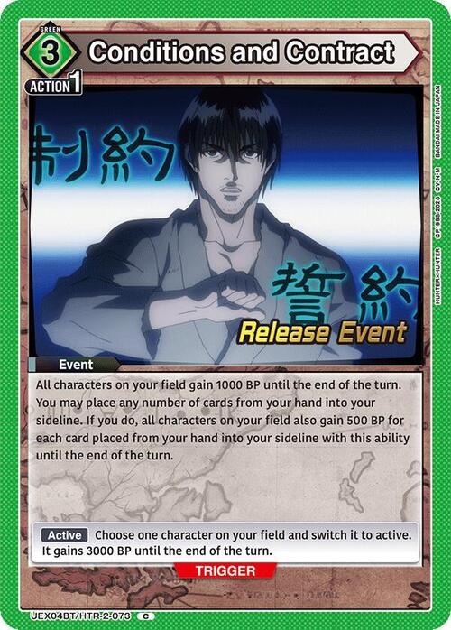 Conditions and Contract Card Front