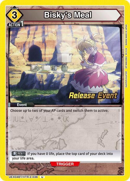Bisky's Meal Card Front