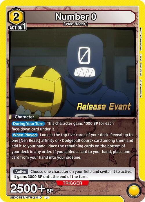 Number 0 Card Front