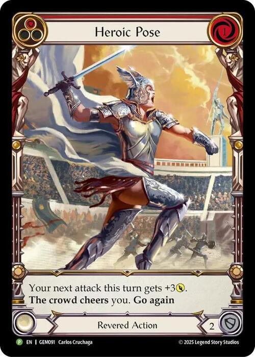 Heroic Pose (Red) Card Front