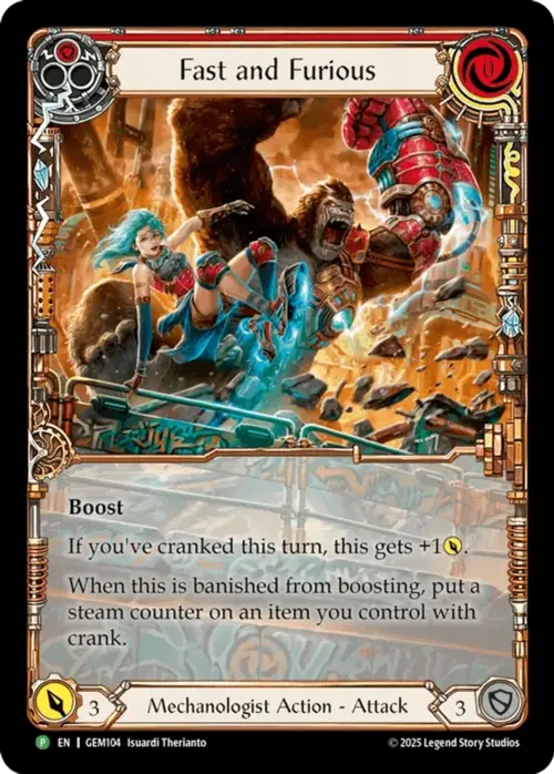 Fast and Furious Card Front