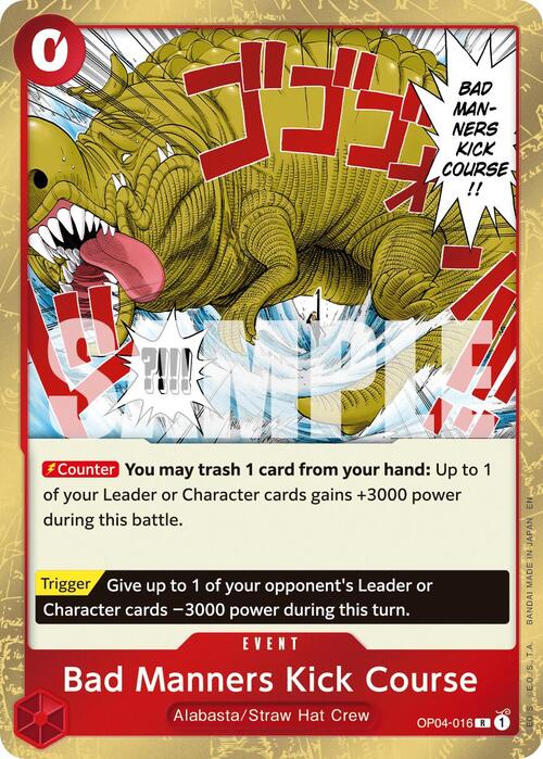 Bad Manners Kick Course Card Front