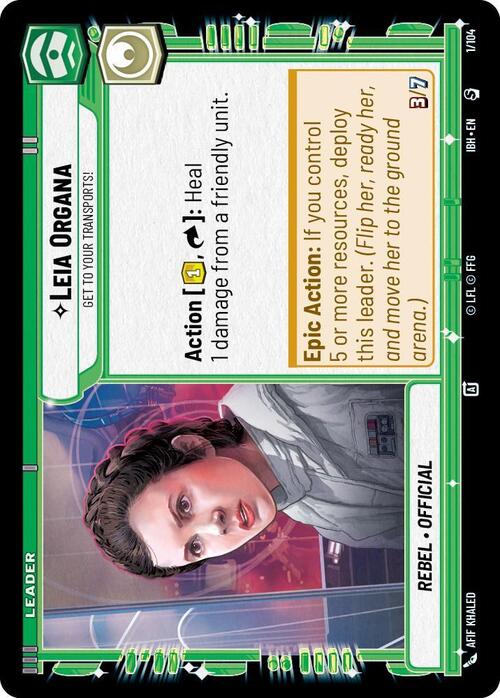 Leia Organa - Get to Your Transports! Card Front