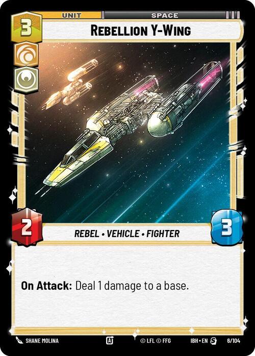Rebellion Y-Wing Card Front