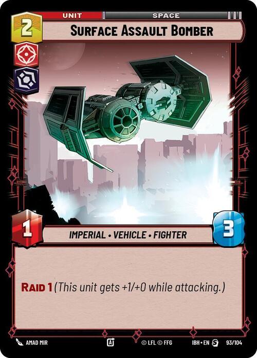 Bombardiere da Assalto di Superficie Card Front