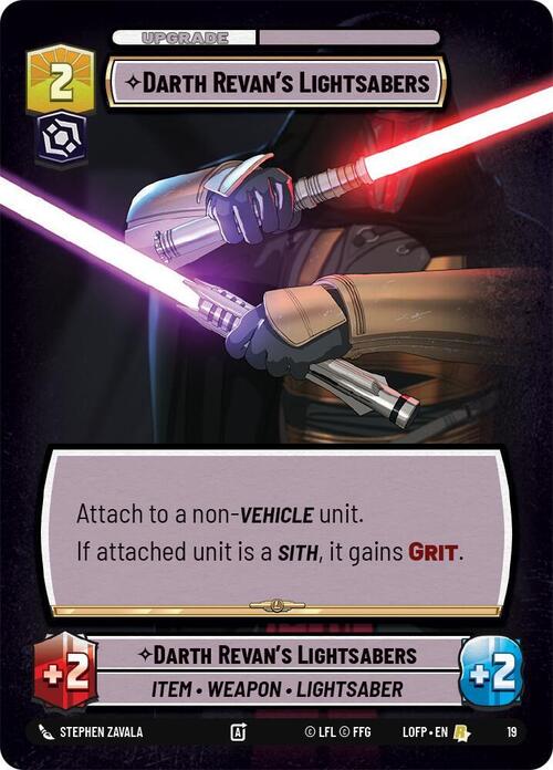 Darth Revan's Lightsabers Card Front