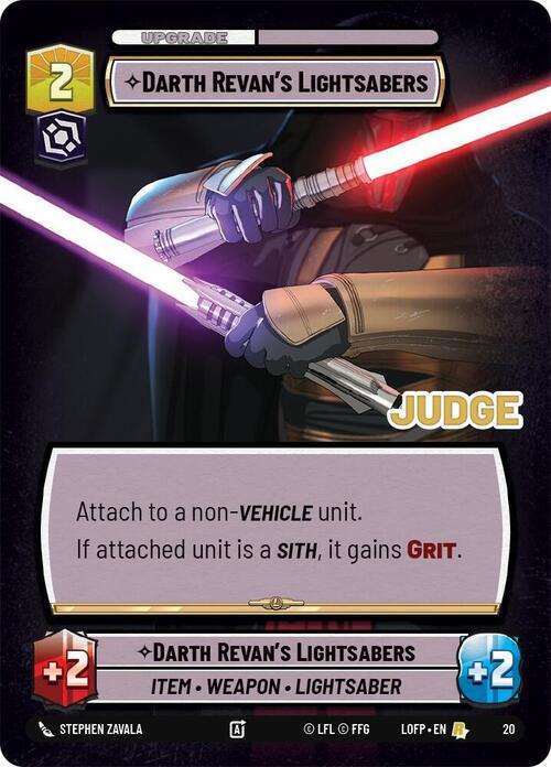 Darth Revan's Lightsabers Card Front