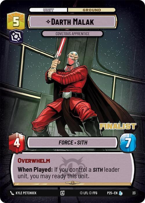 Darth Malak - Covetous Apprentice Card Front