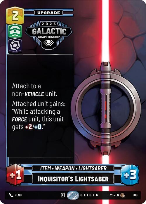 Spada Laser da Inquisitore Card Front