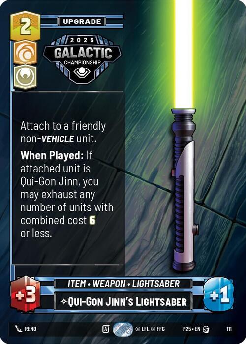 Spada Laser di Qui-Gon Jinn Card Front