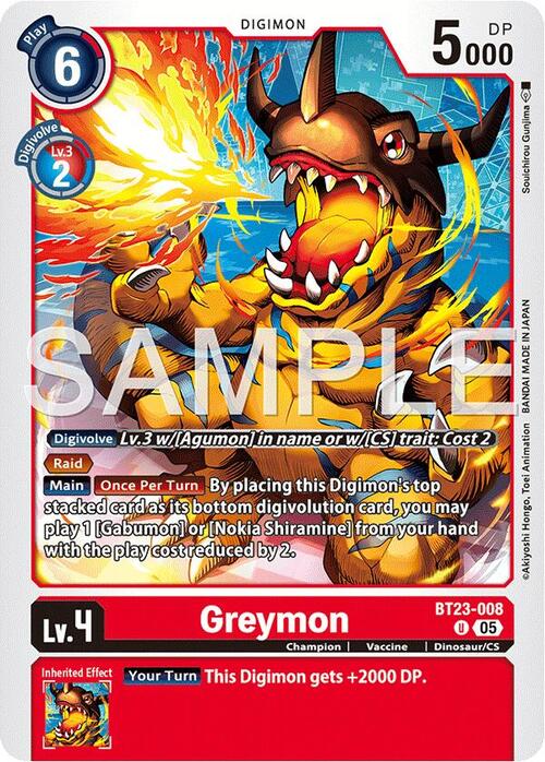 Greymon Card Front