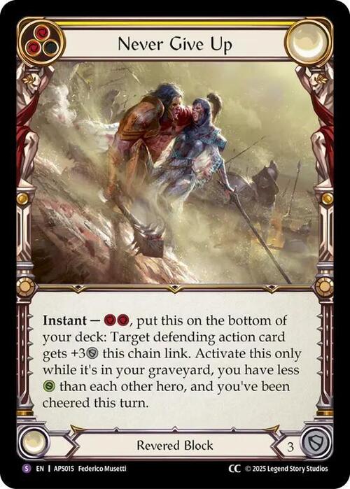 Never Give Up Card Front