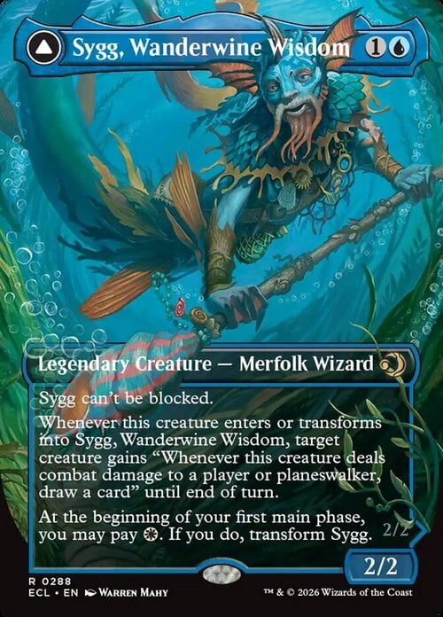 Sygg, Wanderwine Wisdom // Sygg, Wanderbrine Shield Card Front