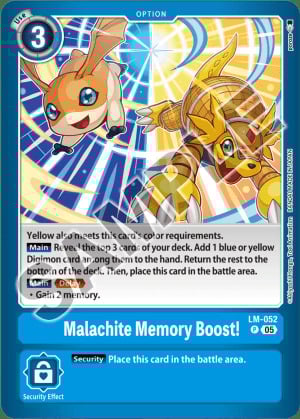 Malachite Memory Boost! Card Front
