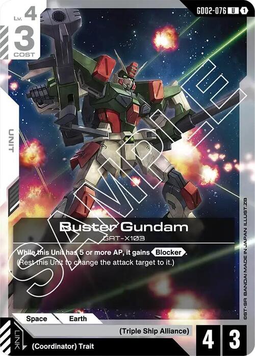 Buster Gundam Card Front