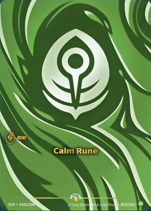 Calm Rune Card Front