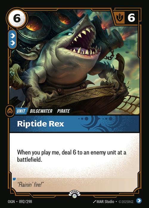 Riptide Rex Card Front