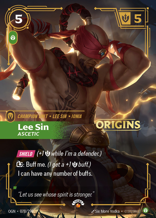 Lee Sin, Ascetic Card Front
