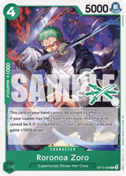 Roronoa Zoro · Zoro Deck Stamp OP12-036