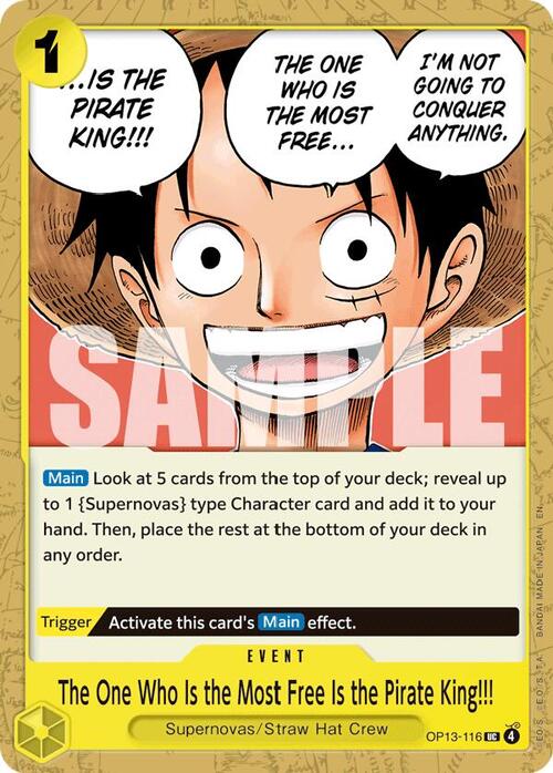 The One Who Is the Most Free Is the Pirate King!!! Card Front
