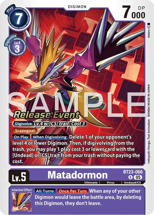 Matadormon Card Front