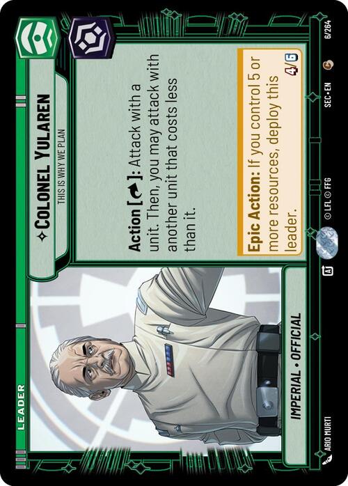 Colonel Yularen - This is Why We Plan Card Front