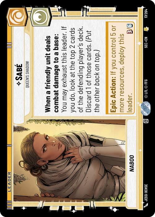 Sabé - Queens Shadow Card Front