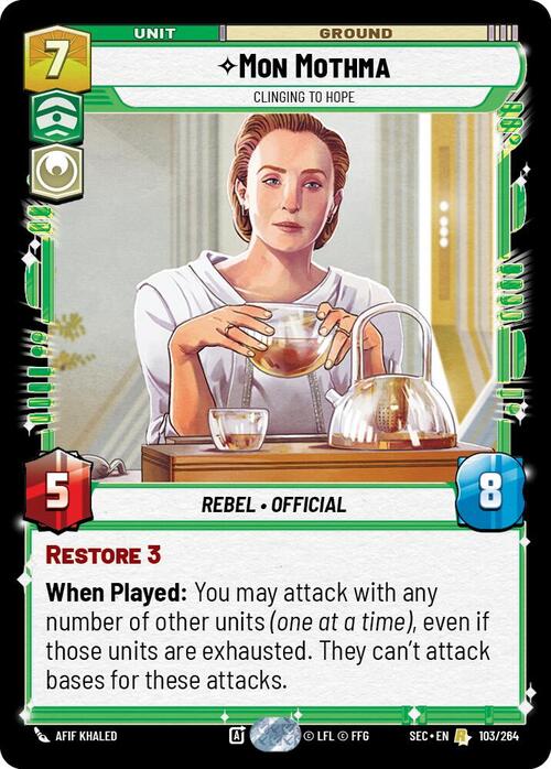 Mon Mothma - Clinging to Hope Card Front