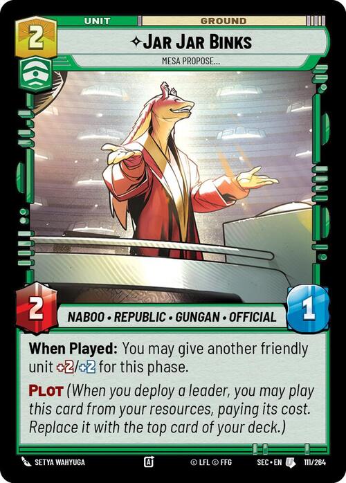 Jar Jar Binks - Mesa Propose Card Front