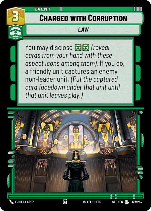 Charged with Corruption Card Front
