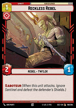 Reckless Rebel Card Front