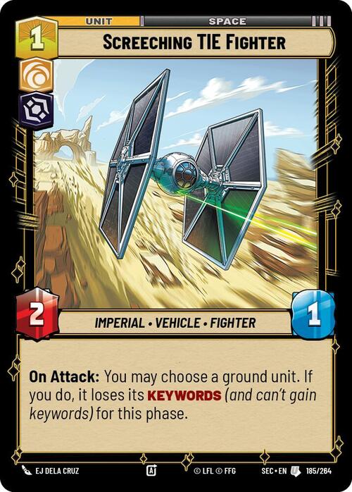 Screeching TIE Fighter Card Front