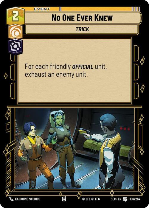 No One Ever Knew Card Front