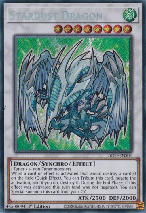 stardust cards yugioh 2021 Yu-Gi-Oh Dawn of Majesty 1st Edition Dragon SLR BGS 9.0 Tuner monsters When a card or effect is activated that would destroy a card(s) on the field (Quick Effect) Stardust Dragon - Extended Art