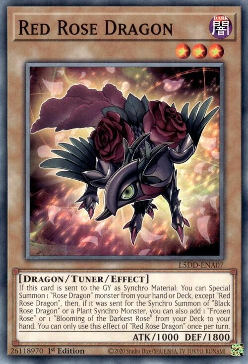 Red Rose Dragon Card Front