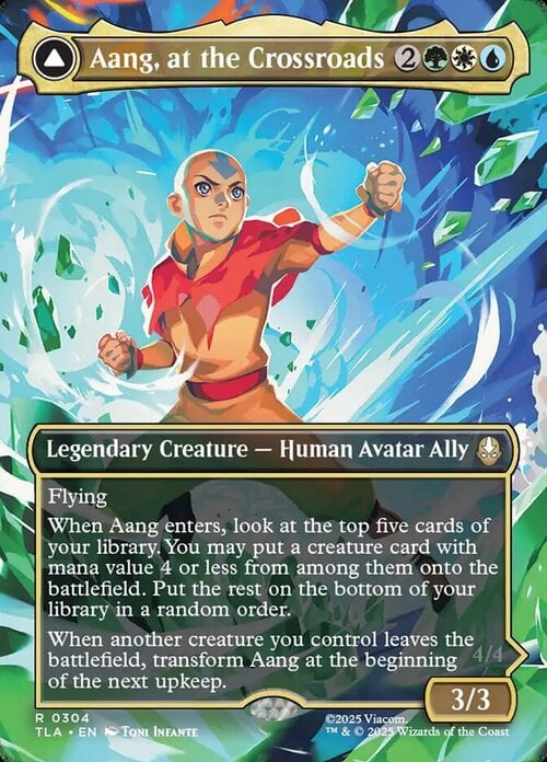 Aang, at the Crossroads // Aang, Destined Savior Card Front