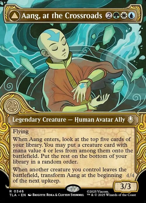 Aang, at the Crossroads // Aang, Destined Savior Card Front