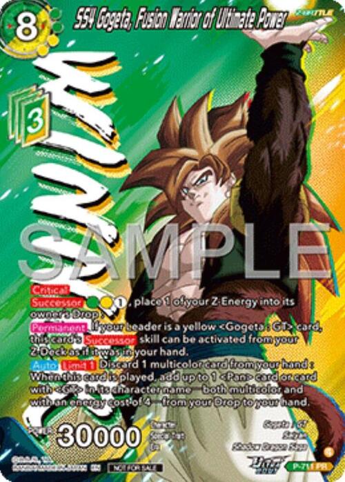 SS4 Gogeta, Fusion Warrior of Ultimate Power Card Front