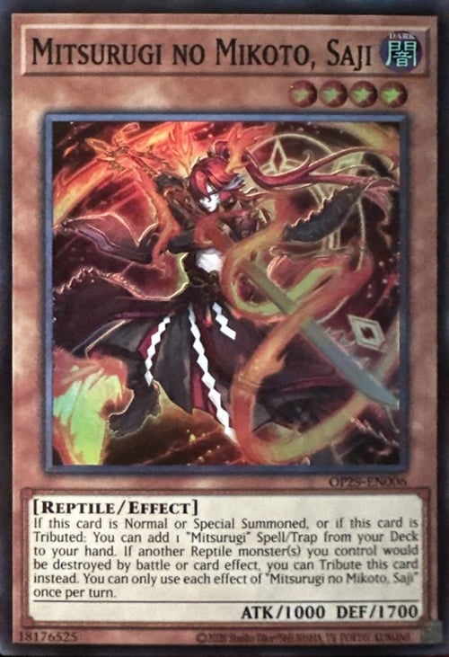 Mitsurugi no Mikoto, Saji Card Front